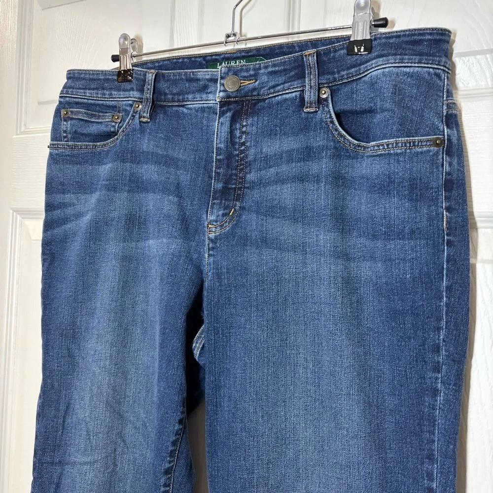 Lauren Ralph Lauren Jeans Women Size 14 Blue Denim Straight Classic Stretch